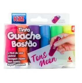GUACHE BASTAO 6CORES NEON